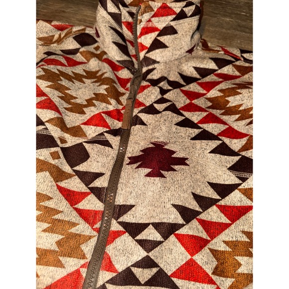 Without Walls Aztec Southwestern Print Fleece Zip Up Jacket Small - Picture 4 of 8